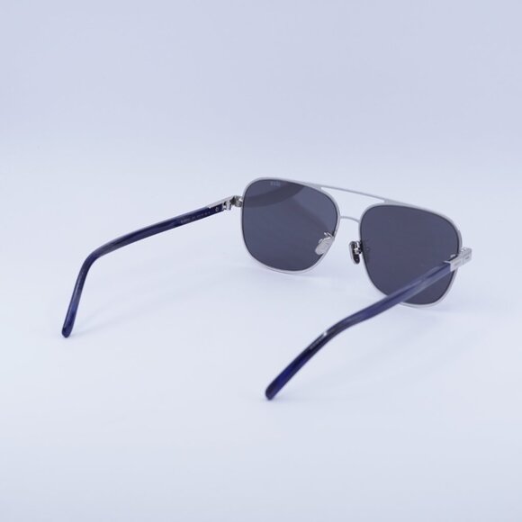 Berluti BL40004U 01C Sunglasses Silver/Blue Square Frame, Silver Lenses - Picture 3 of 9